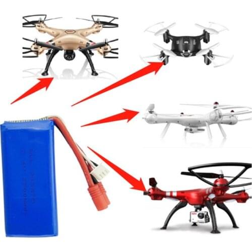Syma 3pcs/lot 7.4V 2500mAh Battery with Balance Charger and 3-port EU Plug Charger Adapter for Syma X8C X8W X8G RC Quadcopter