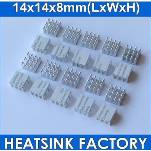 50Pcs/Lot 14x14x8 mm Aluminum Radiator Heat Sink Extrusion Cooler With Thermal Tape For LM2596 LM2577 LM2576
