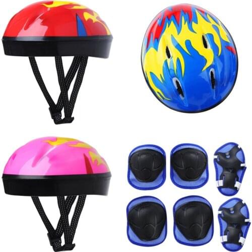 Kids Protective Gear Outfit Adjustable Helmet Knee Wrist Guard Elbow Pad Set for Skateboard Roller Cycling Cosplay Party Tools