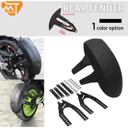 For 90-150mm Tires Adjustable 12-18 Motorcycle Universal Rear Fender Splash Guard Rear Wheel Cover Guard Mudguard W/Bracket