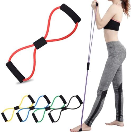 Yoga Gym Fitness Resistance 8 Word Resistance Band Elastic Chest Developer Rubber Roop Fitness Equipment Stretch Bands