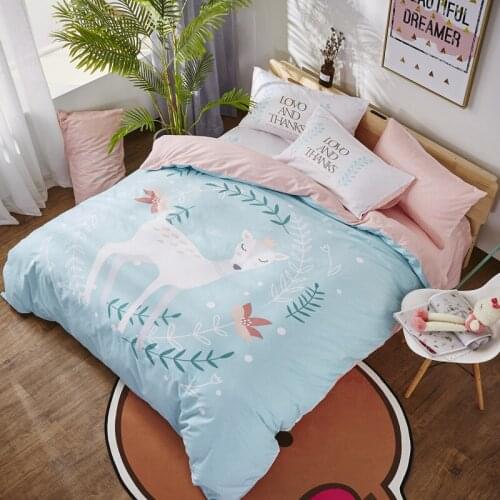 Cartoon Bear Whale Bedding Set Cotton100% Boys Girls Children Duvet Cover Pillowcases Comforter Cover Bed 1.2m 1.5m