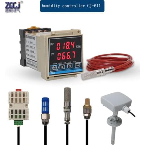 Humidity controller relay output din-rail type 0-99.9%RH digital Hygrometer humiture sensor