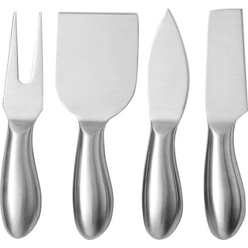 Kitchen Gadgets Retro Style Baking Tools Multi Functional Purpose Stainless Steel Smiley Cheese Cutlery 4pcs Silver Gold Knife