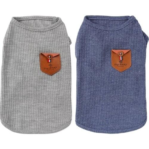 Summer Dogs Vest Solid Color Puppy Cat T Shirt Breathable Cotton Pet Cool Coat For Yorkshire Chihuahua Teddy Dog Clothes S-2XL