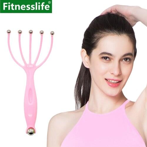 Head Massager Scalp Comb Roller Five Finger Claws Steel Ball Hand Held Relax SPA for Hair Growth Health Care Stress Relief