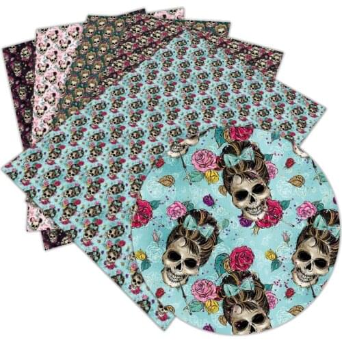 30 cm x 136 cm Halloween Printed Faux Leather DIY Sewing Material For Garments L083 L084