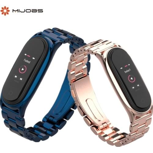 For Mi Band 4 3 Strap Metal Stainless Steel For Xiaomi Mi Band 3 4 Strap Compatible Bracelet Miband 3 4 Wristbands Pulseira