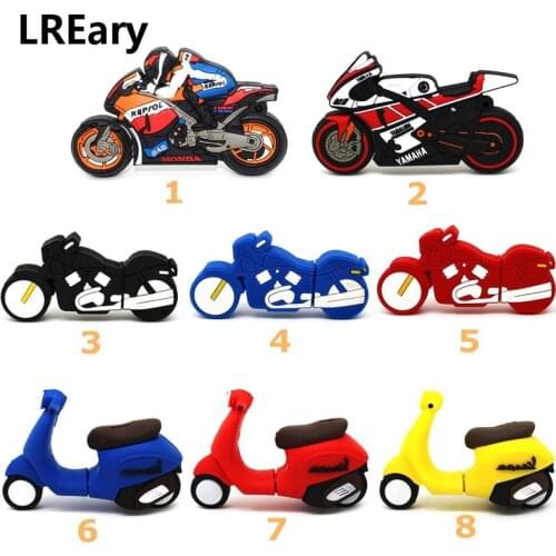 Cartoon Racing motorcycle usb flash drive 64gb 32gb 16gb memory stick motorbike pen drive 4gb 8gb lovely gift pendrive Scooter