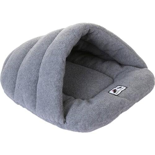 Soft Polar Fleece Dog Beds Winter Warm Pet Heated Mat Small Dog Puppy Kennel House For Cats Sleeping Bag Nest Cave Bed