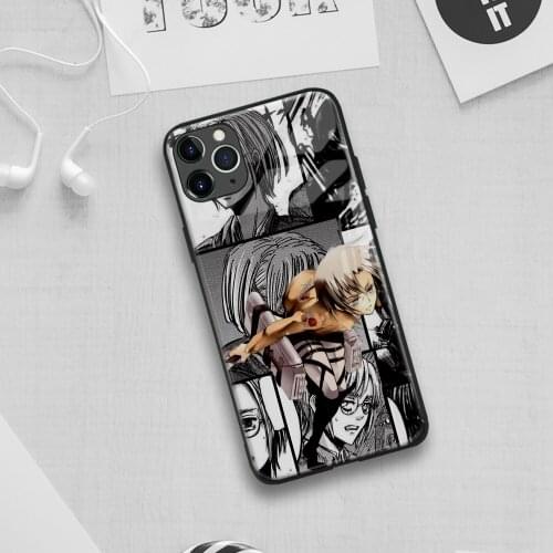 Rico Brzenska Attack on Titan anime Soft Silicone Glass Phone Case for IPhone SE 6s 7 8 Plus X Xr Xs 11 12 Mini Pro Max Samsung