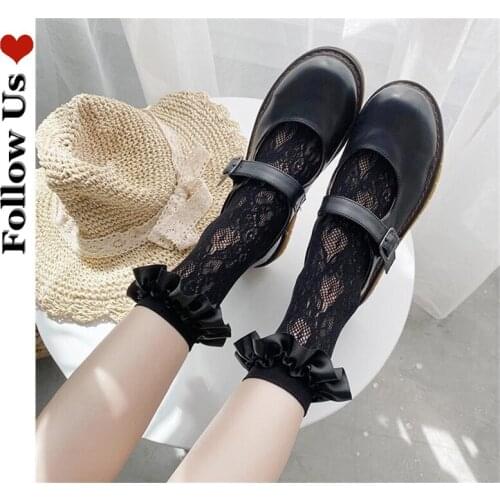 Japanese Satin Pattern Womens Socks Lolita Lace Sexy Embroidered Socks Harajuku Anime Prom Princess Dress Cute Ruffled Socks