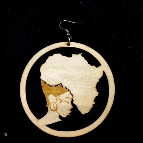 Newest African Hair Natural Wooden Earrings