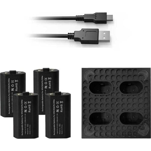 Rechargeable Battery Charger for Series X / One / One X / Series S / Elite with 4 Batteries