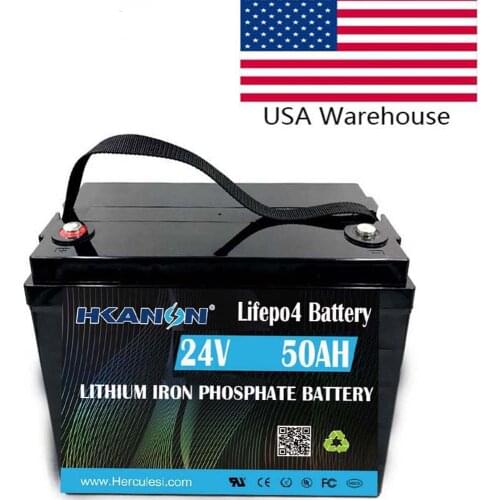 24V 50Ah LiFePO4 Lithium Battery for RV EV, Yacht Party, Electric Boat, Outdoor Solar System, Water Motor Energy Supply,Camping