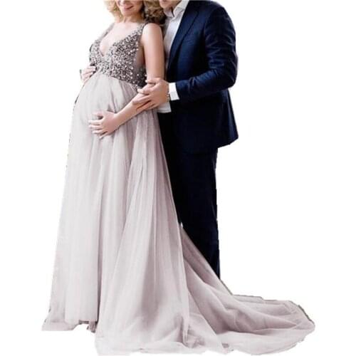 New Pattern Pregnancy Dress Sexy Chiffon Long Section V Lead Sling Maternity Dresses For Photo Shoot Pregnancy Clothes Dress