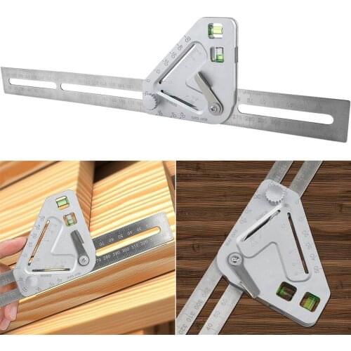 Practical Roof Revolutionizing Carpentry Utensil Measuring Tool Angle Ruler protractor carpenter tools Stainless steel+Plastic14