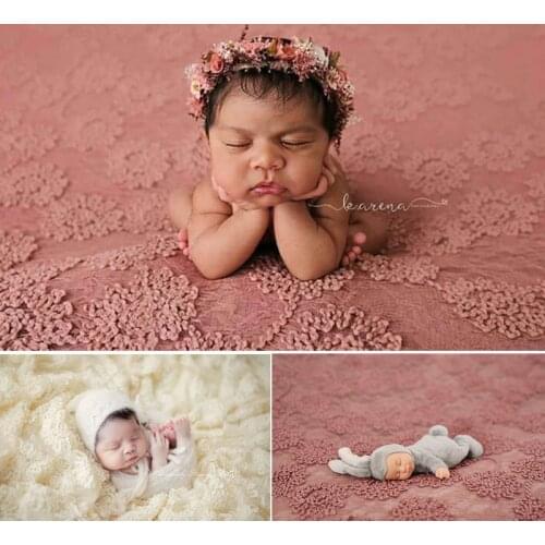 Newborn Photography Props Blanket Girl 145*150cm 3D Flower Lace Background Cloth Baby Photo Mat Accessories Flokati Backdrops