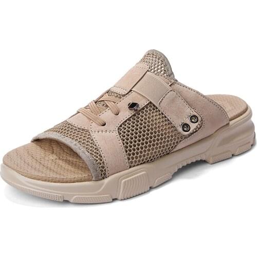 Sandalia beach waterproof male slip outdoor hollow sandals comfort flat s breathable praia 44 homens sandalias roman sandalhas