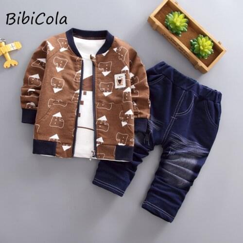 BibiCola boys spring autumn clothing sets children sport costume boy fashion kids tracksuit sets casual formal gentleman outfits