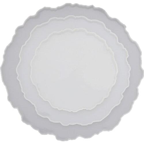 Three layer Irregular Fruit Disc Big Plate Resin Mold Oversized Fruit Tray Molds