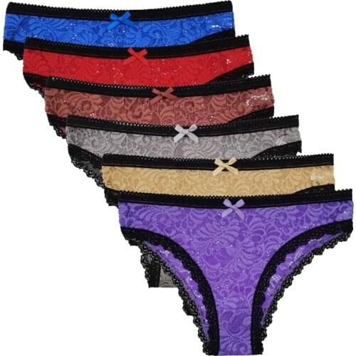 12Pcs Lace Panties New Lingerie Seamless Sexy Women Underwear Bikini Soft Underpant Transparent Intimates Femme Briefs Knickers