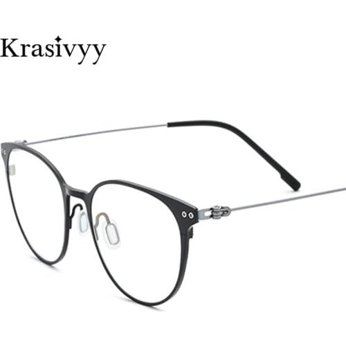 Krasivyy Vintage Round Glasses Frame Women Pure Titanium Myopia Optical Prescription Eyeglass Frame Men 2020 New Korean Eyewear