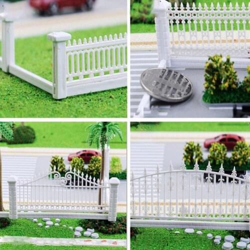 Fence Model Scale Model Train Railway Building Fence Wall Home For Military Sandbox Decoration Garden Guardrail X0E1