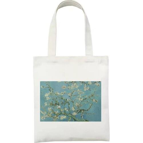 Flowers Printed Women Canvas Bag Handbags Foldable Shopping Tote Students' Simple Eco Environmental Shopper Bags