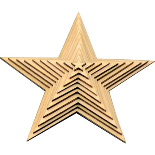 150pcs/lot Blank unfinished wooden pentagram crafts supplies laser cut rustic wood wedding rings ornaments 30mm 171165