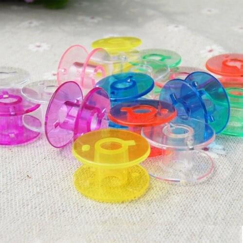Clear Plastic Spools 10 Pcs Clothes SupplIies Home Sewing Machines Bobbins Multifunction Empty Bobbin Sewing Tools Accessory