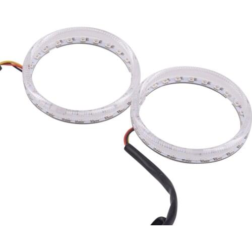 2pcs Universal Car Accessories RGB LED Angel Eye Ring Halo Lights Lamps DRL Headlight Bluetooth APP Control 9V-32V 95mm 2.5A