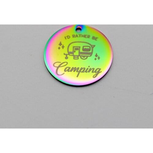 20pcs Camping Charms Stainless Steel Pendant I'd Rather Be Camping Charm DIY Handmade Accessories