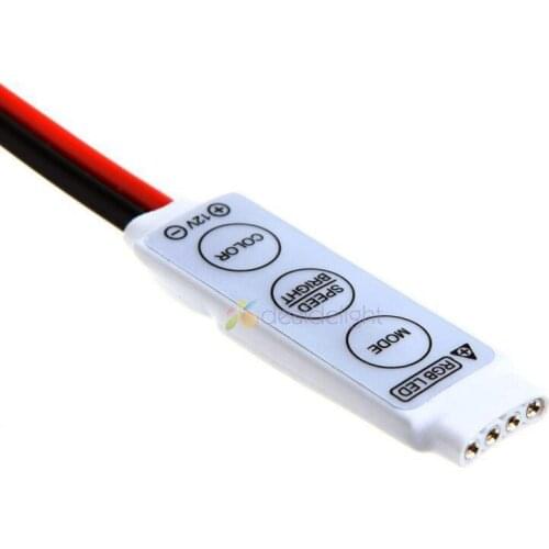 3pcs Mini RGB 3 Keys Controller DC12V 144W for 5050 3528 RGB LED Strip Light 19 Dynamic Modes and 20 Static Color