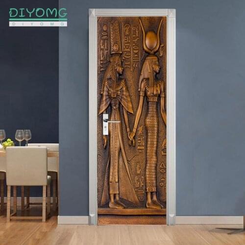 77x200cm 3D pyramid style Door Stickers For LivingRoom Bedroom DIY PVC self-Adhesive Wallpaper Home Decor Waterproof Mural Decal