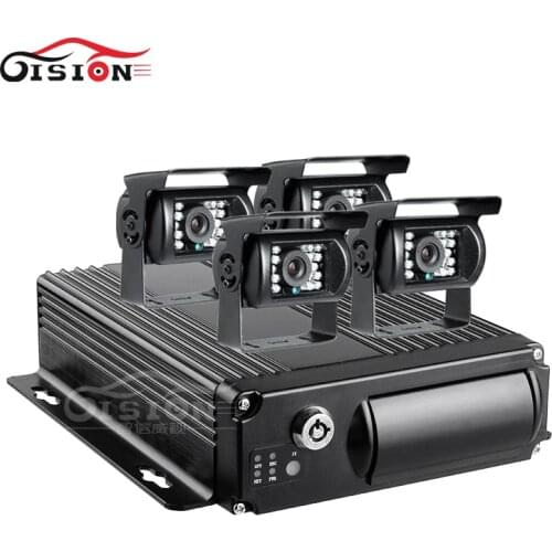 4Pcs Outdoor Bus Rear View Car Camera +4CH SD 3G GPS Wifi Vehicle Car Mobile Dvr Kits CCTV Real Time Surveillance Remote Mdvr
