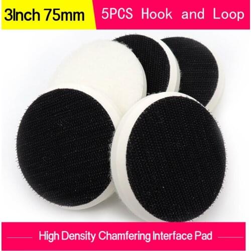 5PCS High Density Chamfering Hard Interface Pad 3 Inch 75mm Sponge Cushion Pad Sander Protection Pad for Polishing & Grinding