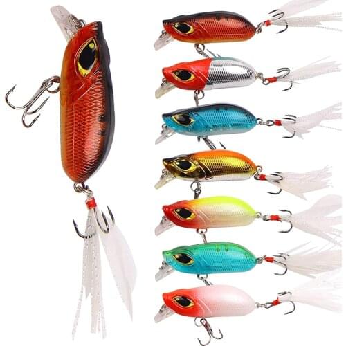 JSM 7pcs/lot 3D Eyes Hard Bait Minnow Fishing Lure 5.5cm Fatty Crankbait Lures lifelike Color artificial bait