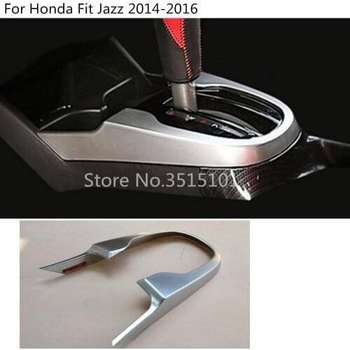 Car stick ABS matte middle front Shift Stall Paddle armrest handrail cup lamp frame trim 1pcs For Honda Fit Jazz 2014 2015 2016