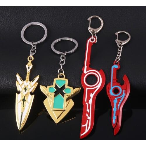 Cosplay Weapon Pendant Keychain Game Xenoblade Chronicles 2 MONADO Mythra Hikari Pyra Homura Sword Cosplay Keyrings Jewelry