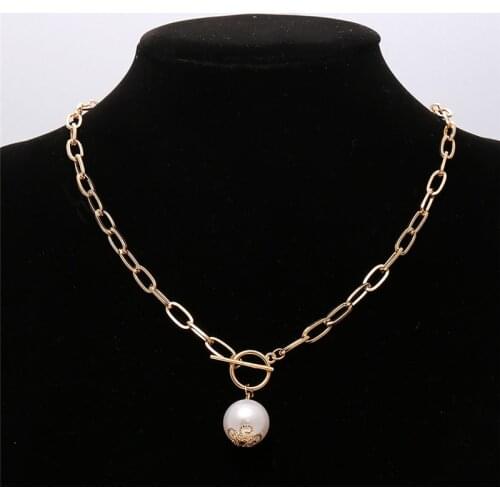 Elegant Baroque Pearl Pendant Necklace for Women 2021 Gold Stamping Flower Pearl Necklaces Wedding Party Jewelry