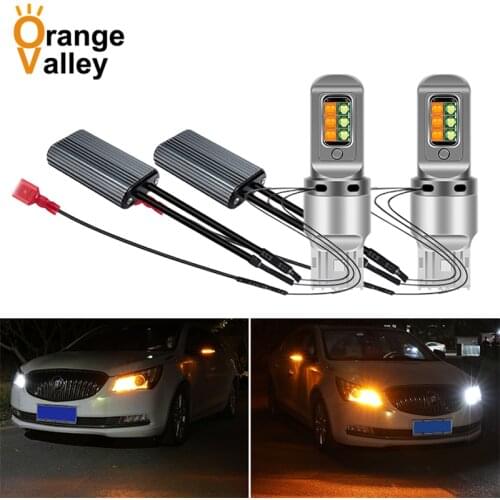 NEW 2Pcs 7440 ba15s BAU15S 1156 p21w Canbus T20 W21W WY21W light Turn Signal Dual Mode DRL LED External Lights