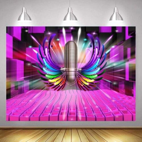 Music Dream of Little Princess Colorful Wings Background Girl Birthday Party Scene Decorated Studio Photography Photo Cloth