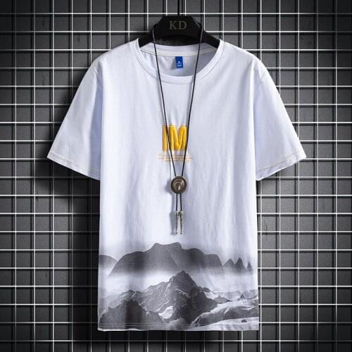 2021 Summer New Cotton Short Sleeve T-shirt Men O-neck Casual Tshirts Male High Quality Print Streetwear Tee Tops Youth