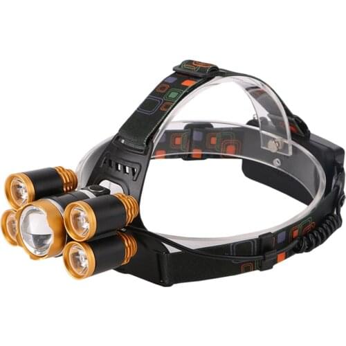 Wear-resistant Ultra Bright Headlamp 5 LED Camping Headlight Head Lamp for Household Outdoor Sports Hunting Accessories