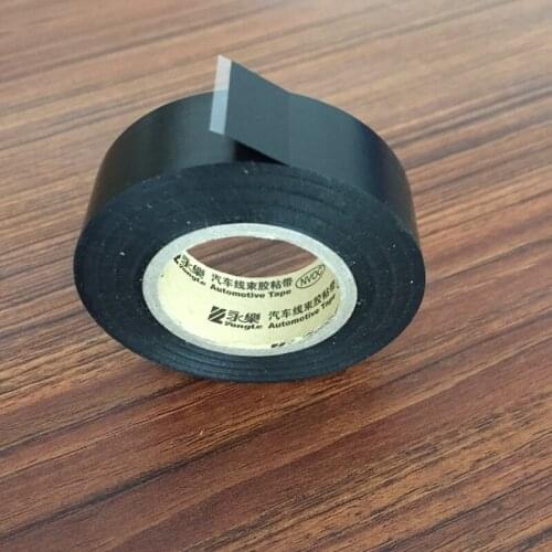 Cable Wiring Harness Assembly Automotive Tape Electrical Insulation Bound Strap 0.11mm x 18mm 18.3m Flame-retardant Matte Black