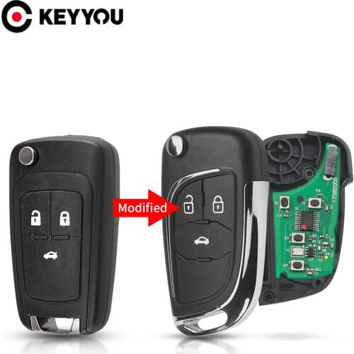 KEYYOU Uncut Blade Folding Modified Key 2/3/4/5 Buttons Car Remote Key For Chevrolet Lova Aveo Cruze 315/433MHz ID46 Chip