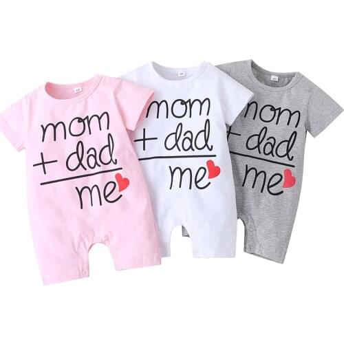 TELOTUNY Newborn Infant Baby Boys Girls Letter Printing Valentine Short Sleeve Romper Jumpsuit Fashion Spring Baby BodySuit