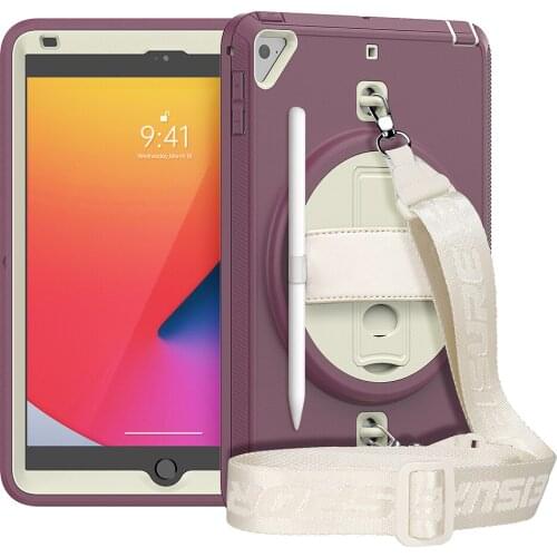 Lightweight Full Body Protective Silicone Case for iPad Mini 4 Mini 5 Shockproof Cover with Shoulder Hand Strap+Screen Protector