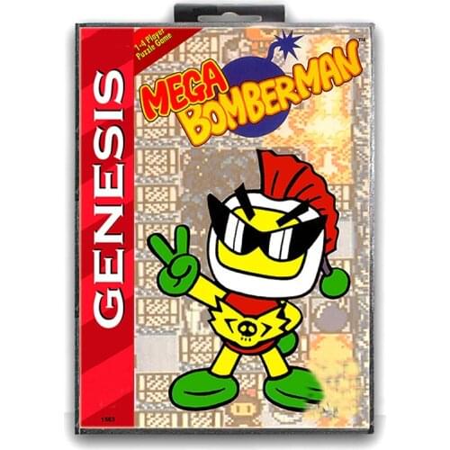 Mega Bomber Man with Box with Box for 16 bit Sega MD Game Card for Mega Drive for Genesis Video Console